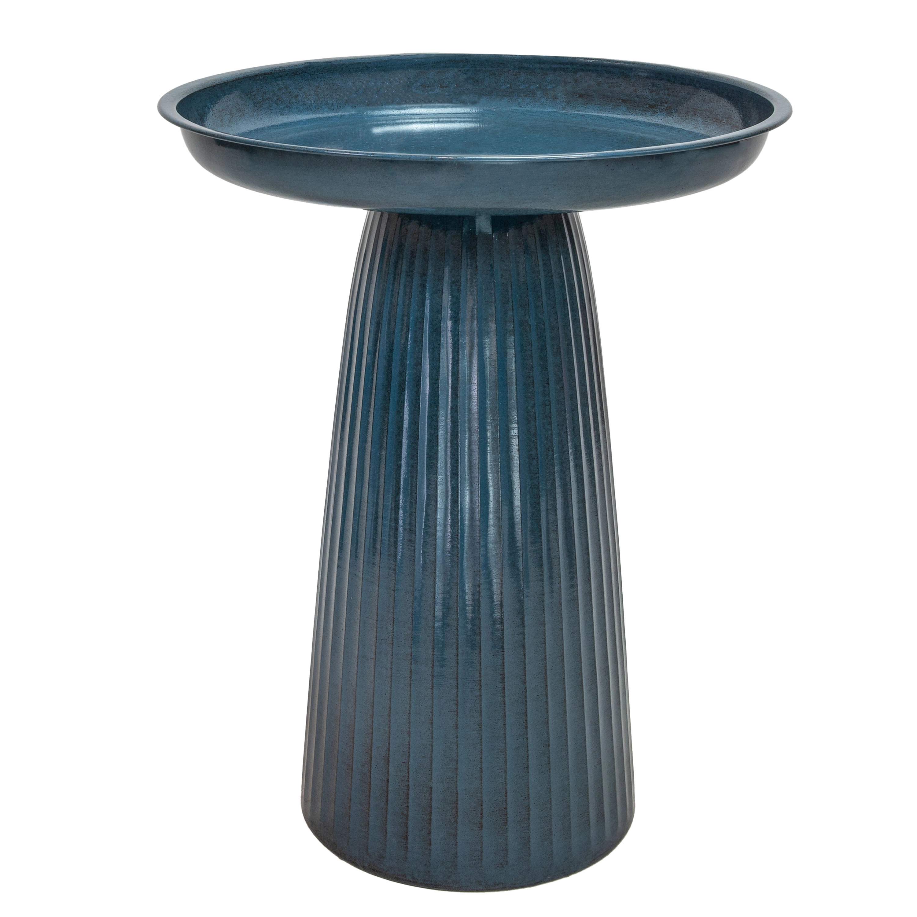 Sunnydaze Gleeful Garden 23" Tall Metal Modern Bird Bath for Outside