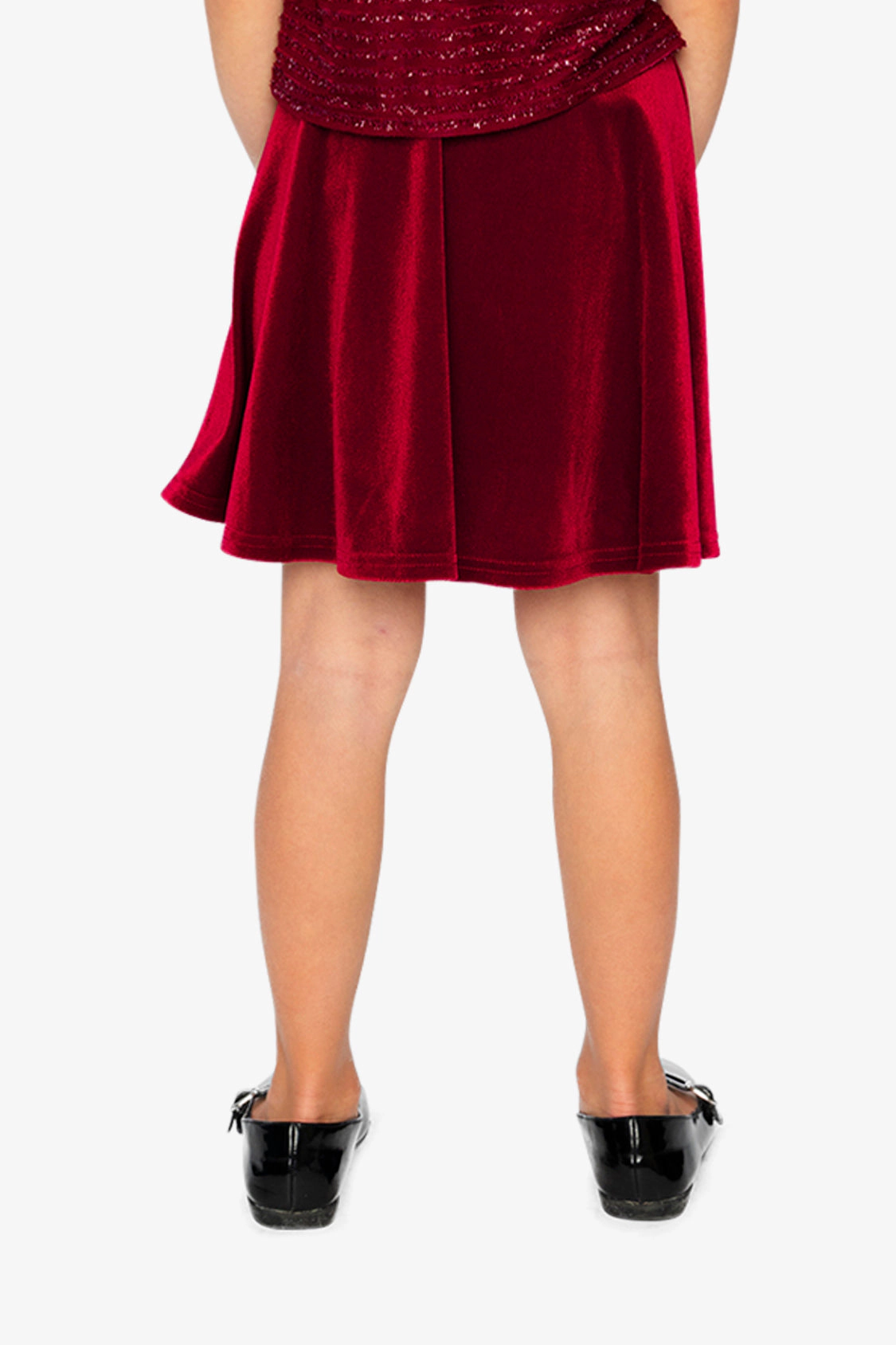 Deux par Girls Pleated Velvet Skirt