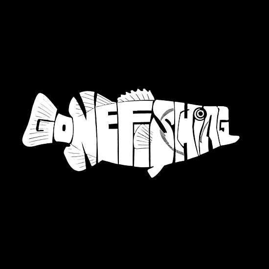 LA Pop Art Girls Long Sleeve Word Art T-Shirt - Bass - Gone Fishing