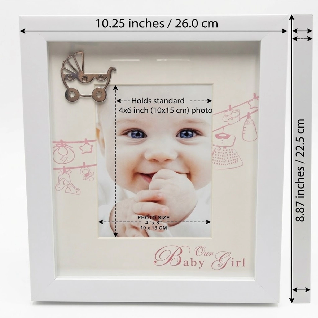 Jiallo Our Baby Girl - Deluxe White Shadow Box Photo Frame