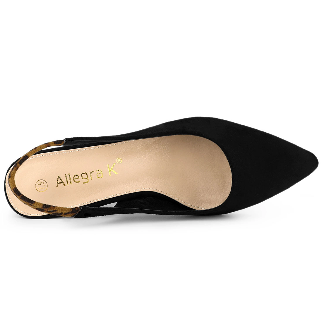 BLISSFUL STEP Women's Pointed Toe Block Heel Slingback Heels Pumps