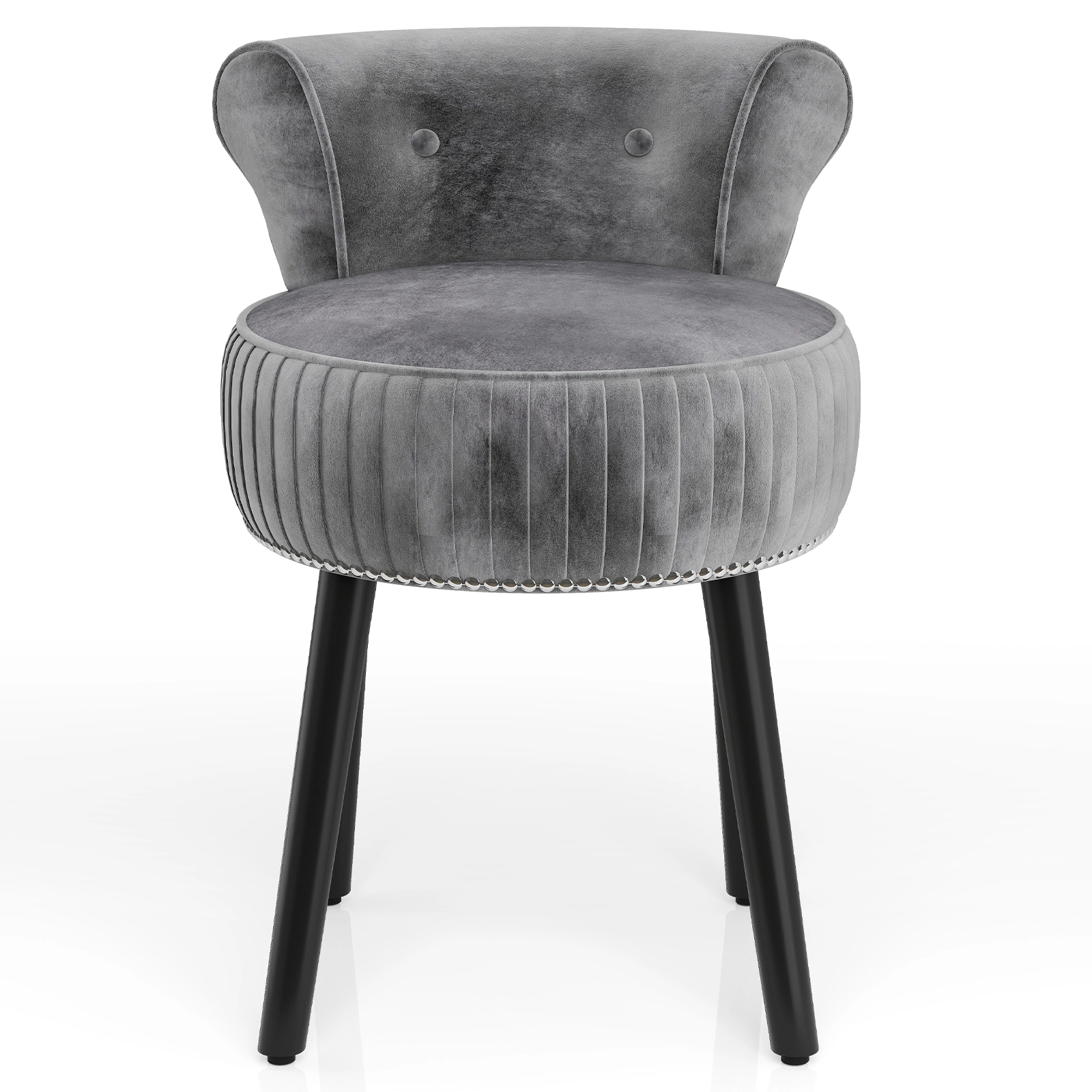 Hivvago Velvet Vanity Chair With Back Upholstered Stool Tufted Low And Solid Wood Legs