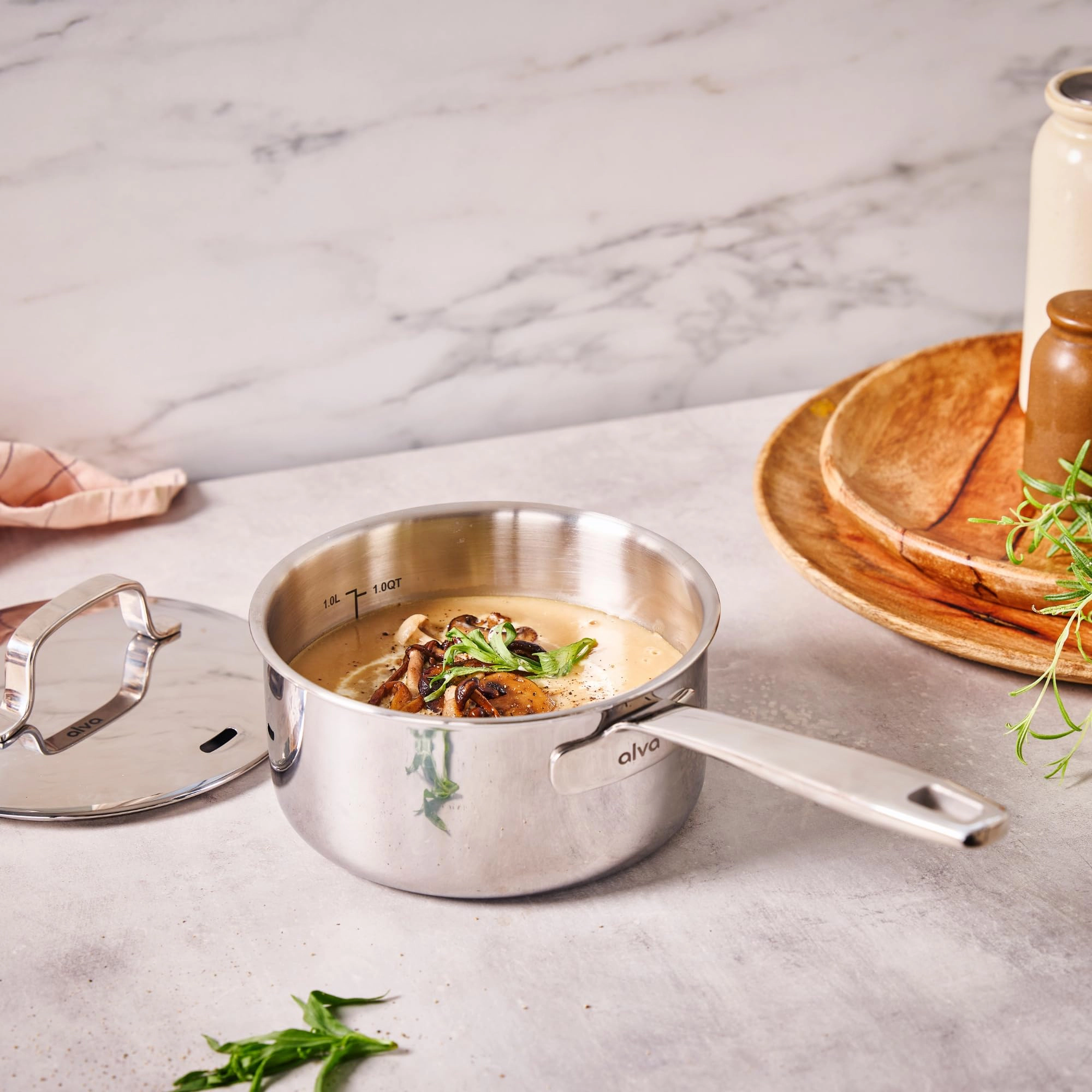 Alva Maestro 5-Ply 18/10 Stainless Steel Saucepan with Lid