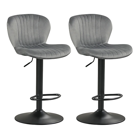 LJG Adjustable Counter Height Chairs Set of 2 with Velvet Upholstered Backrests