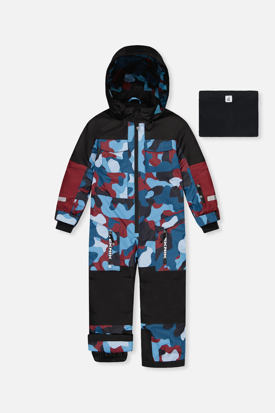 Deux par Boys One Piece Teknik Camouflage Print Hooded Snowsuit