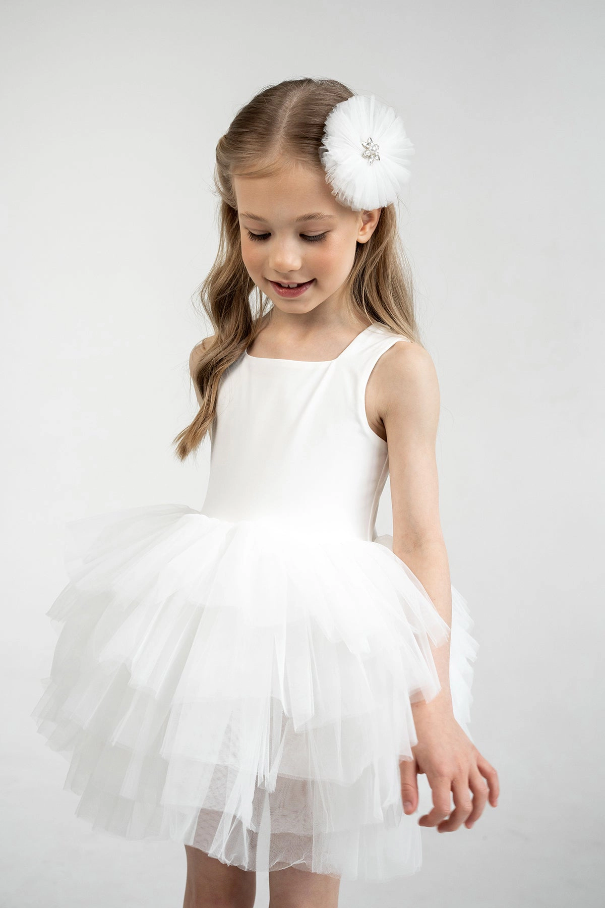 Mini Celebrities Girls White Lily Tutu Dress