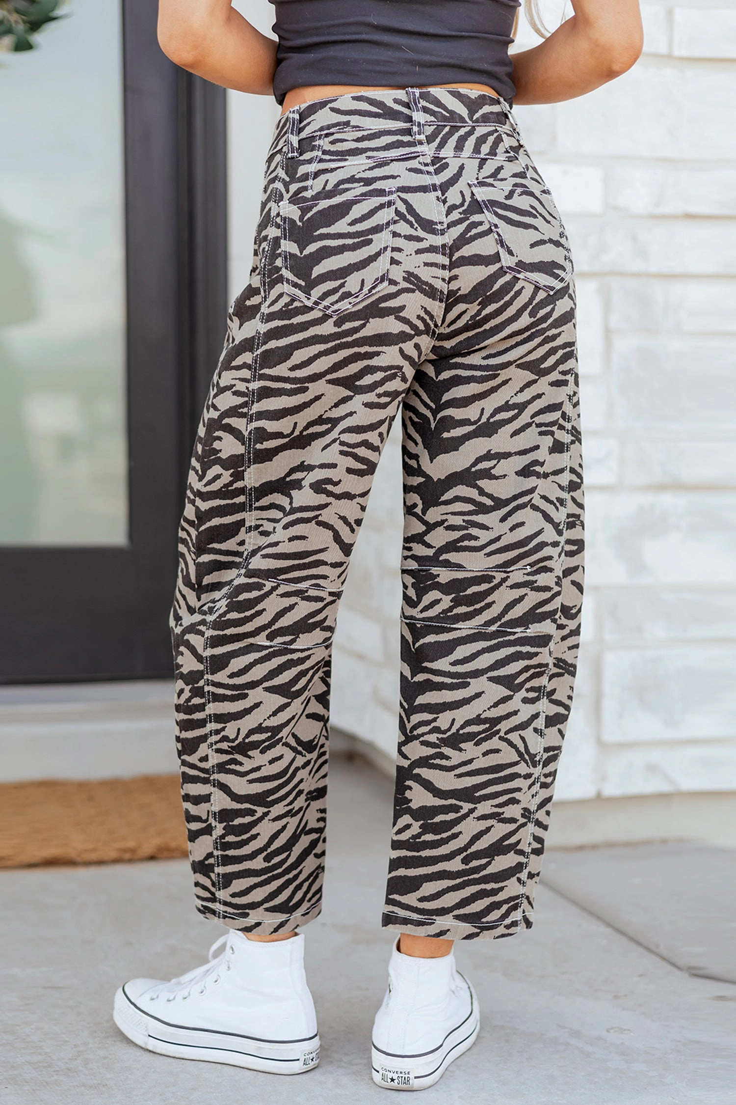 Threaded Pear Women's Hunter Printed Wide Leg Jeans