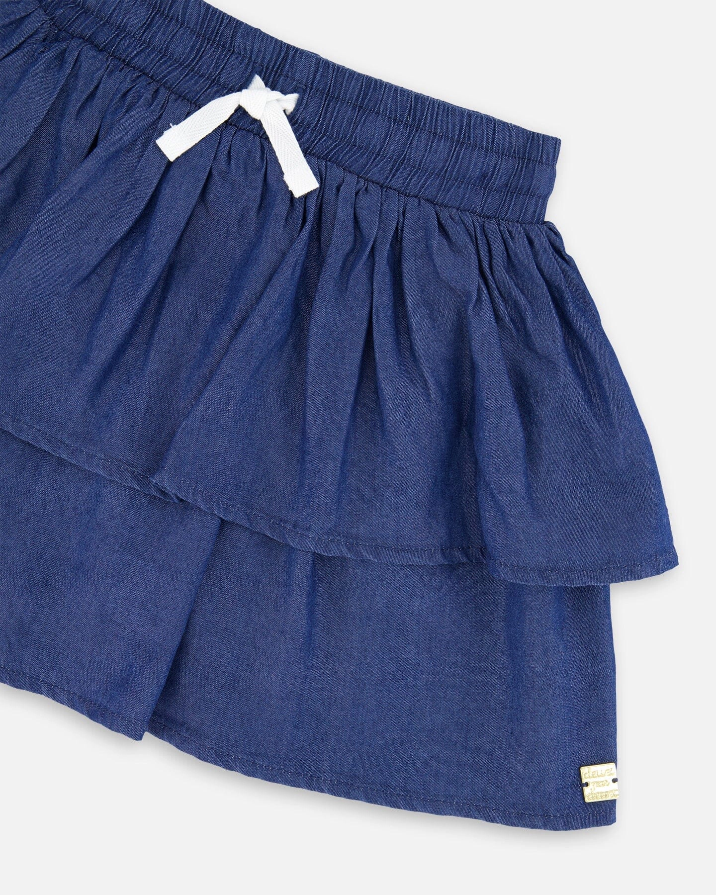 Deux par Deux Girls Chambray Tiered Skort