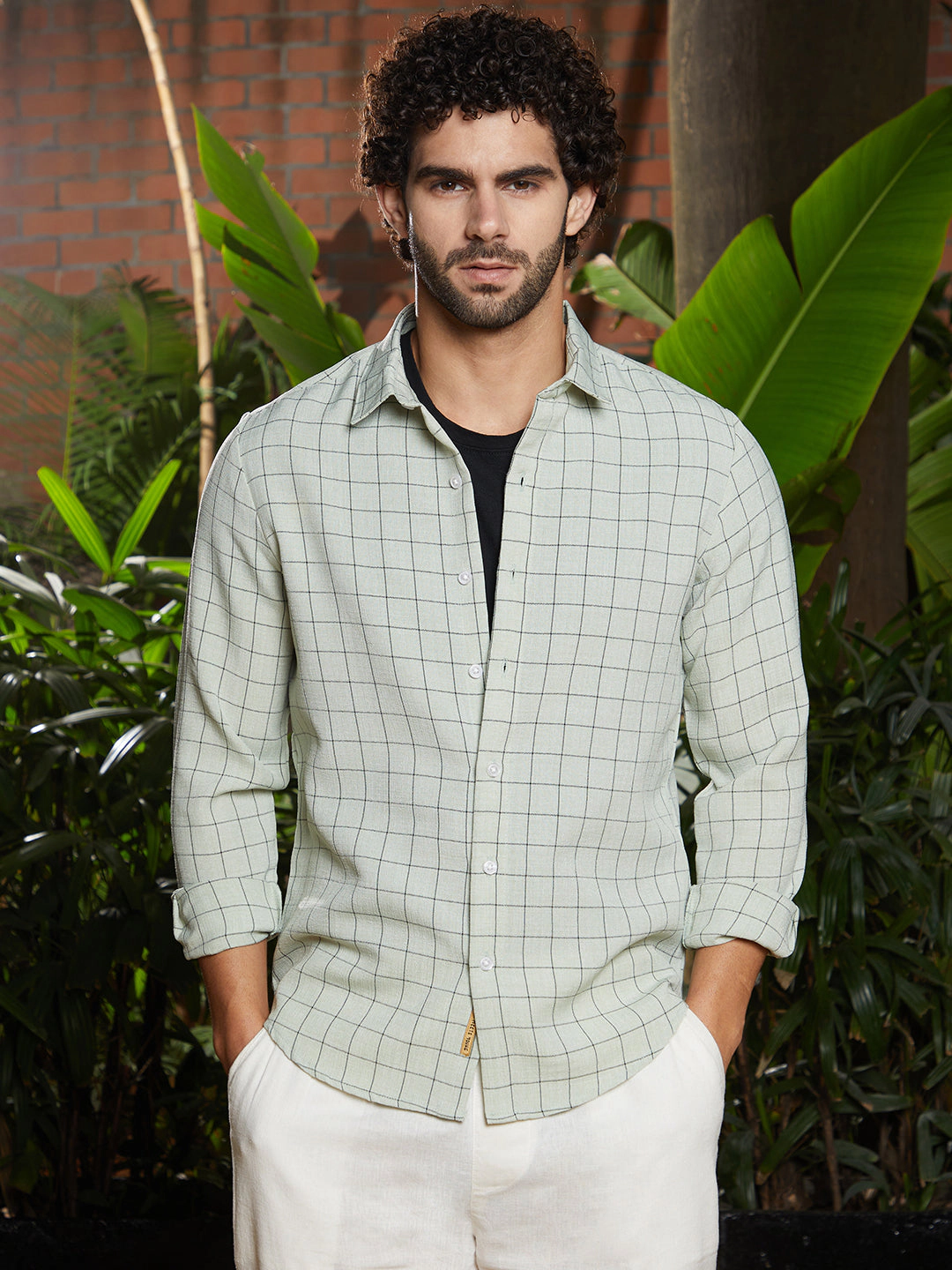 Campus Sutra Men's Graph Check Shirt