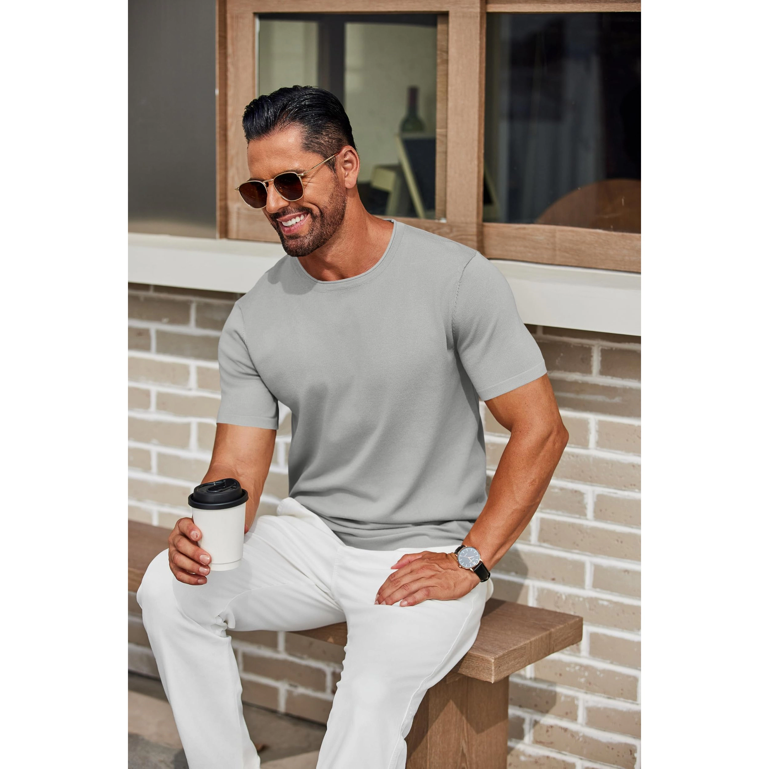 COOFANDY Men's Slim Fit Crew Neck Short Sleeve T-Shirt