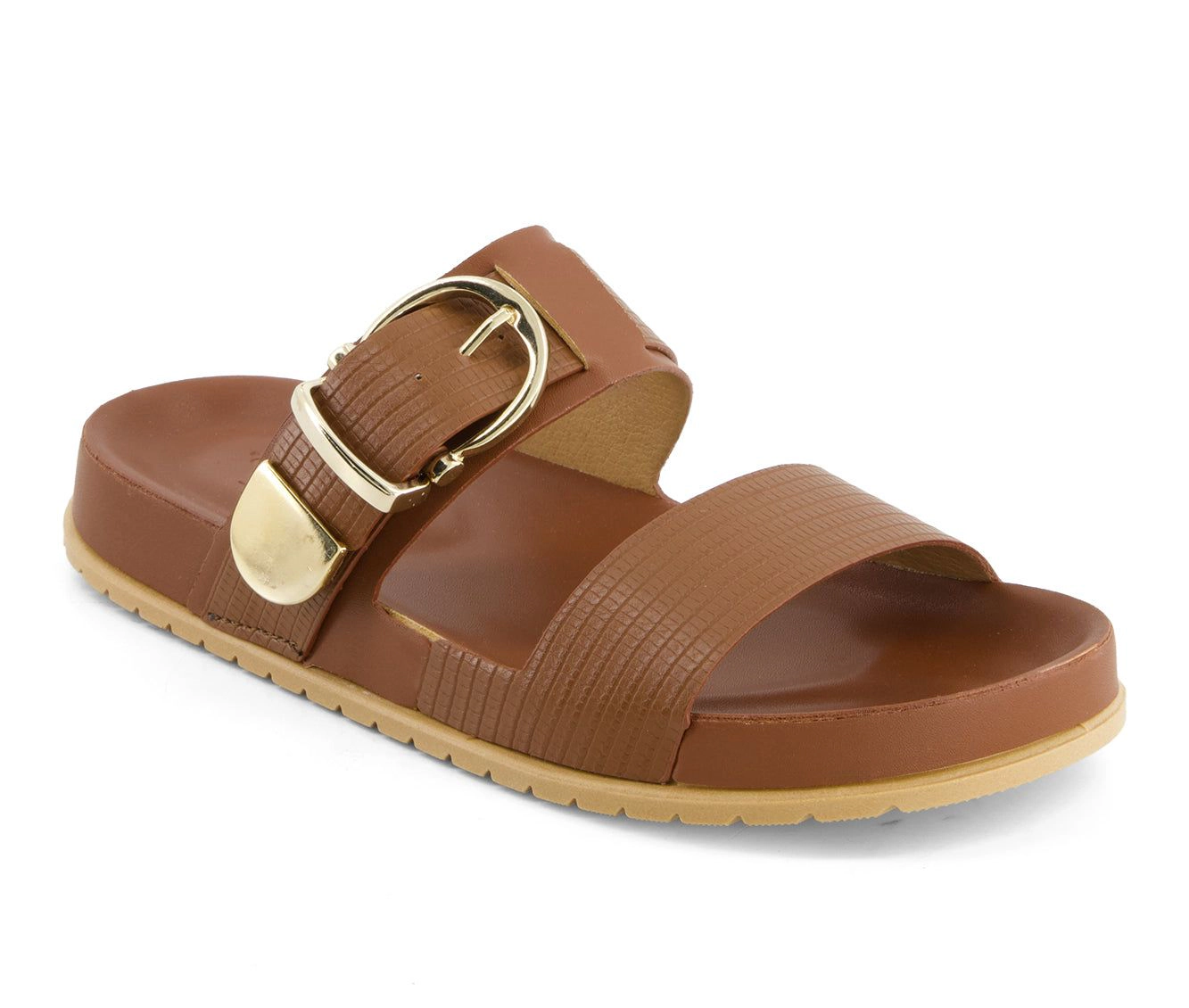 Andrea Womens Double Strap Footbed Sandals