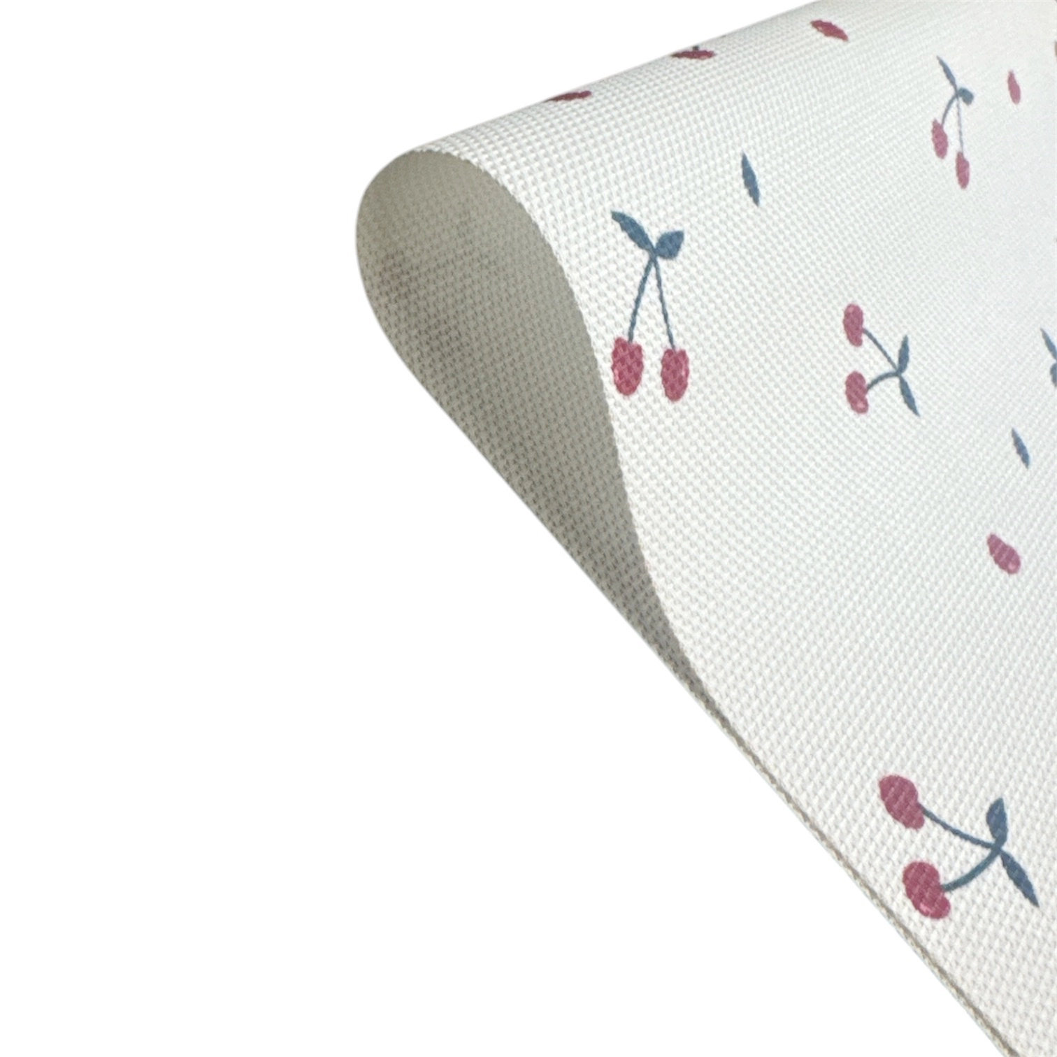 Dainty Home Cherries Woven Vinyl Reversible Rectangular 13" x 19" Placemat Set of 6