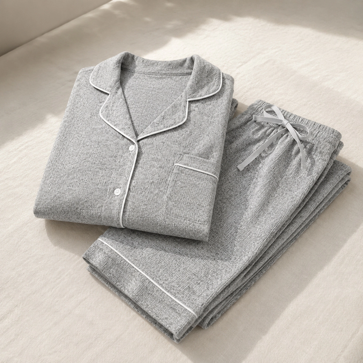 WZK Womens 2-Piece Ultra Soft Button Down Lounge Pajama Set With Pockets