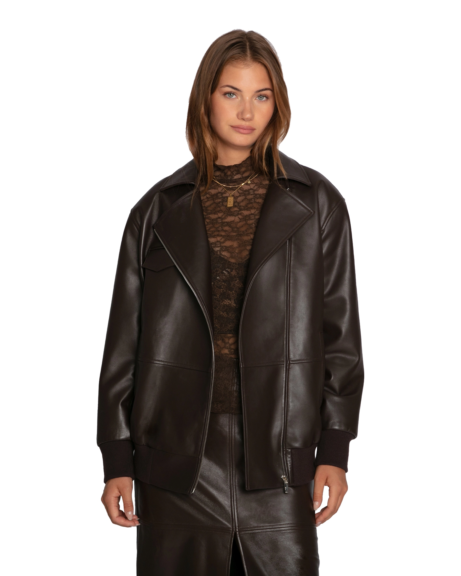 Belle & Bloom Desert Moon Leather Bomber Jacket