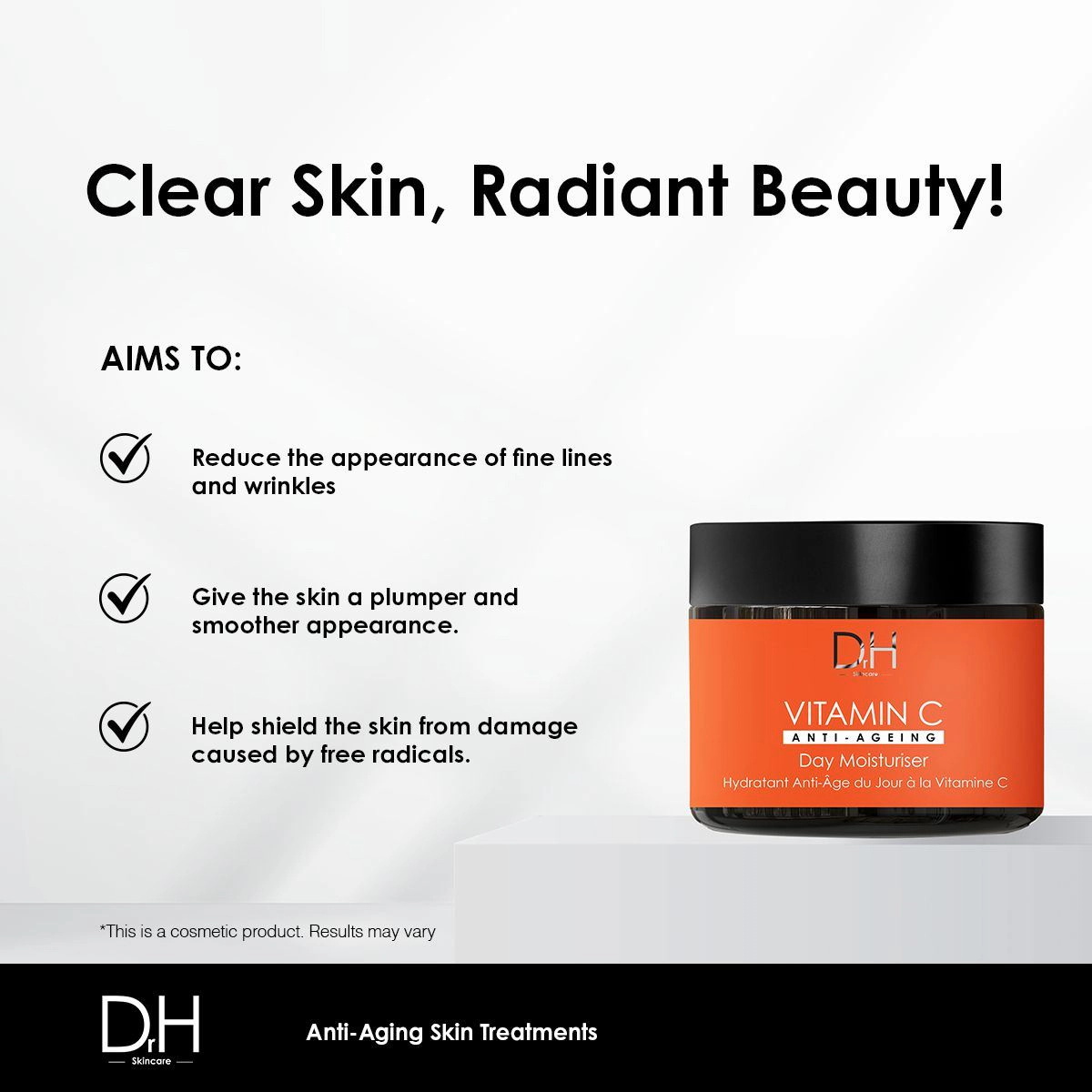 Dr H Vitamin C Anti-Ageing Day Moisturiser 60ml - Brightening, Targets Dark Spots