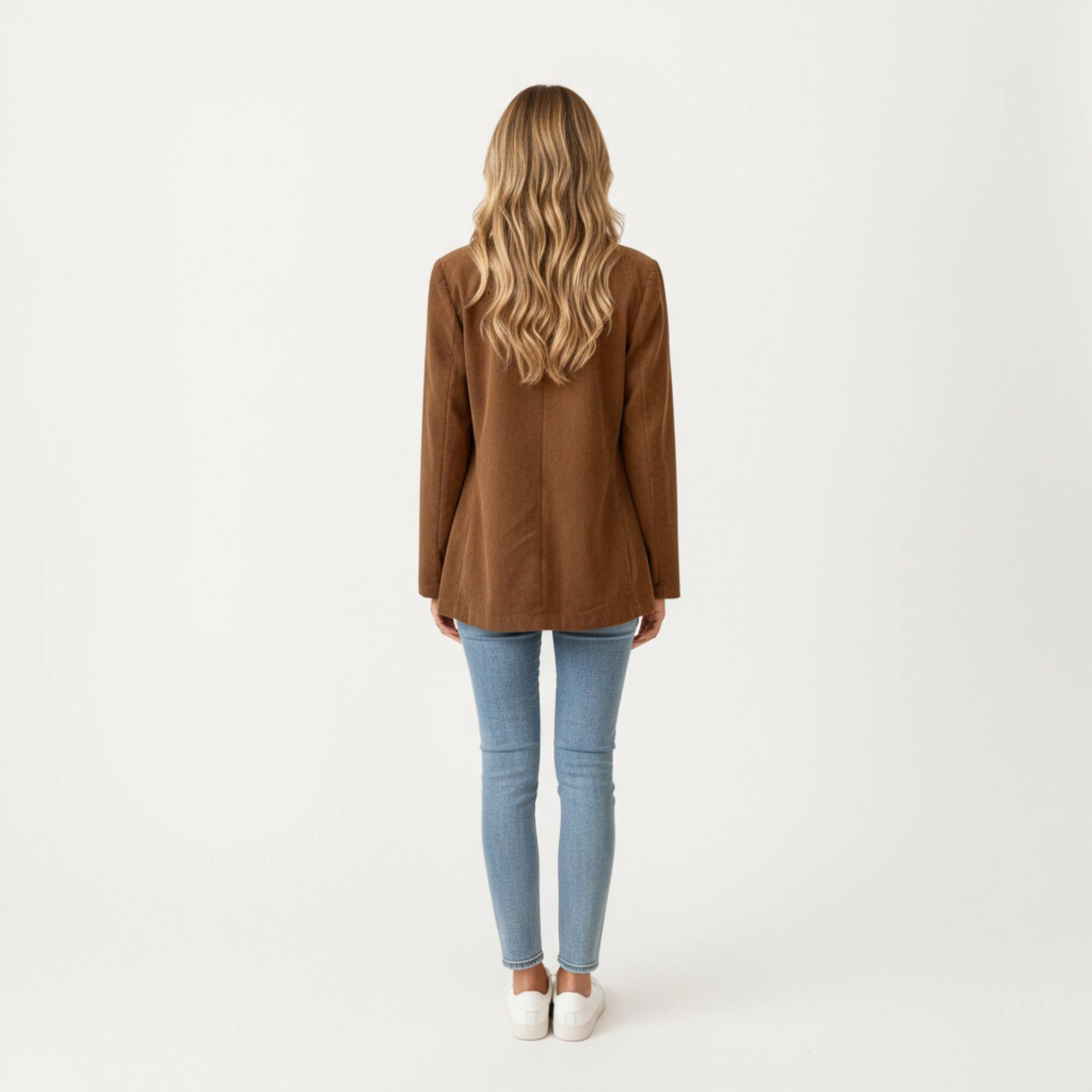 Anna-Kaci Women's Corduroy Double-Breasted Blazer Jacket with Front Flap Pockets