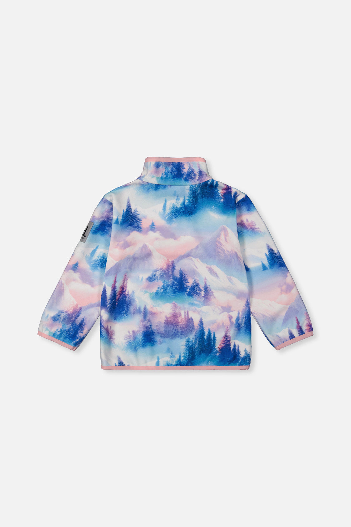 Deux par Girls Mountain Print Mid-Season Plush Pop-Over Polar Jacket