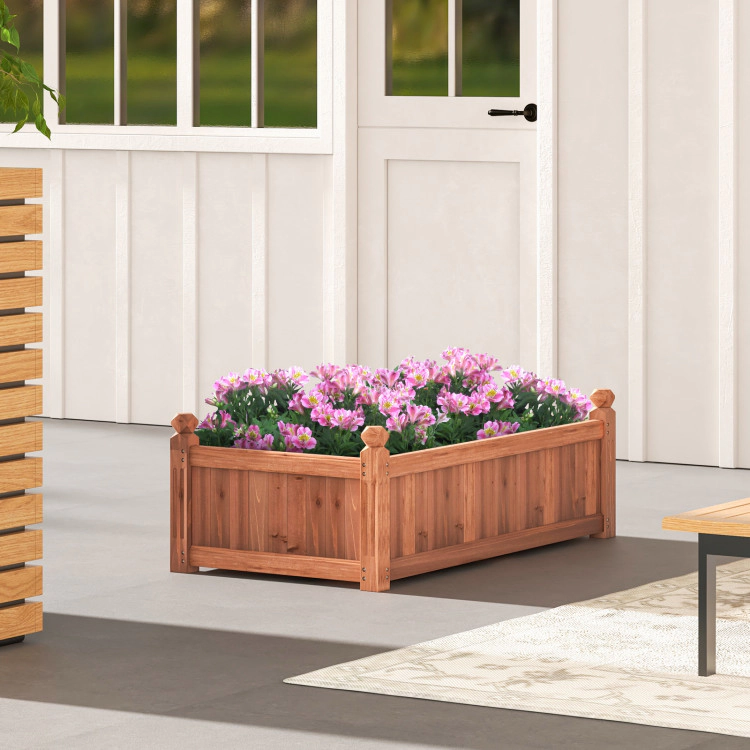 Hivvago 46 x 24 x 16 Inch Rectangular Planter Box with Drainage Holes for Backyard Garden Lawn