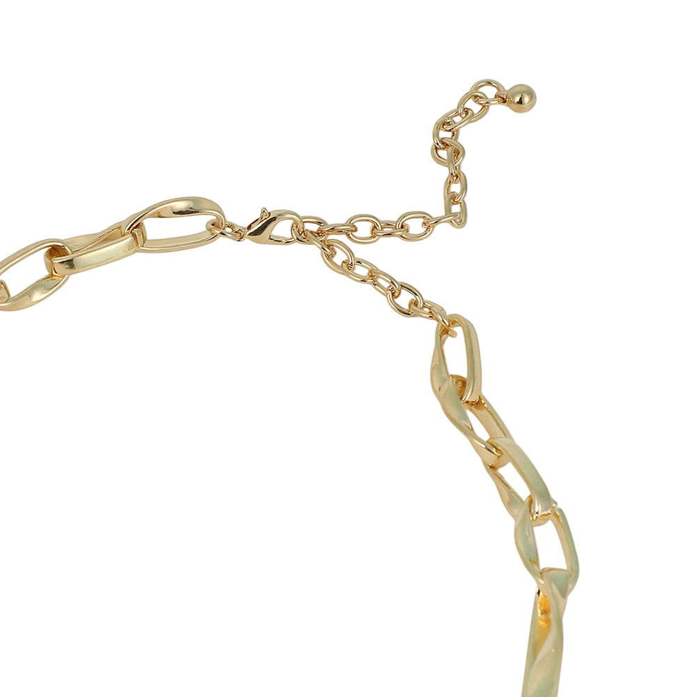 SOHI Women's The Chunky Twirl-Link Chain Necklace - California Gold