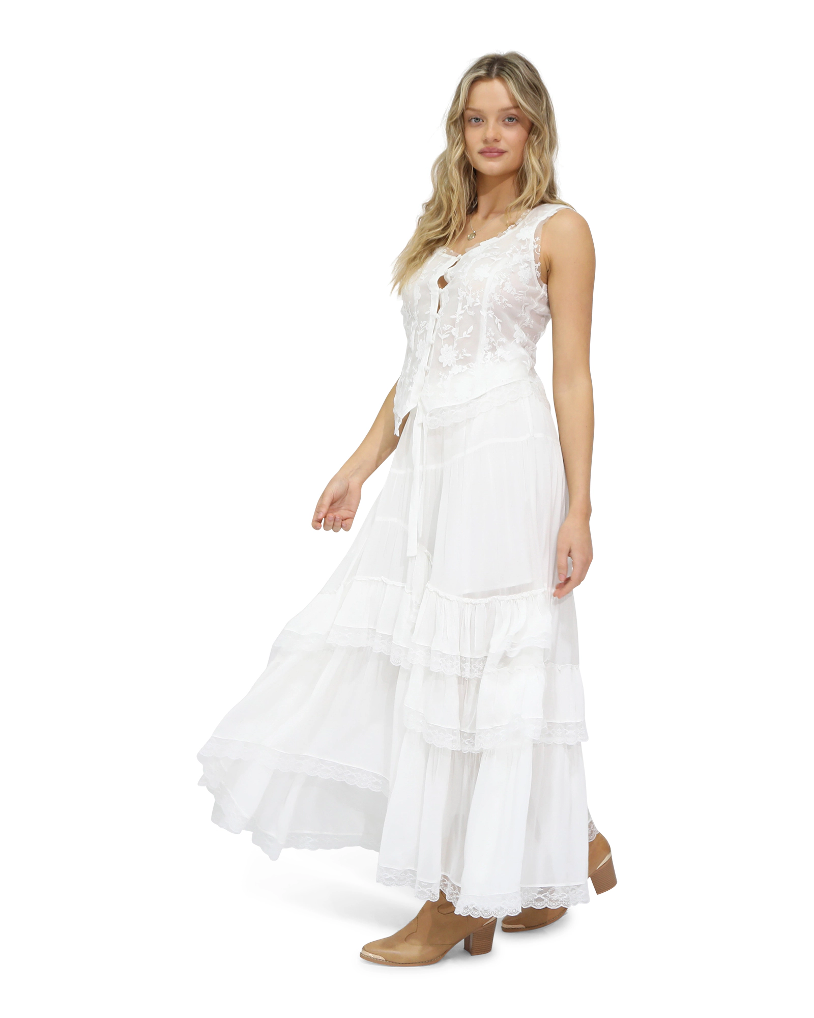Wanderlace Ruffle Maxi Skirt