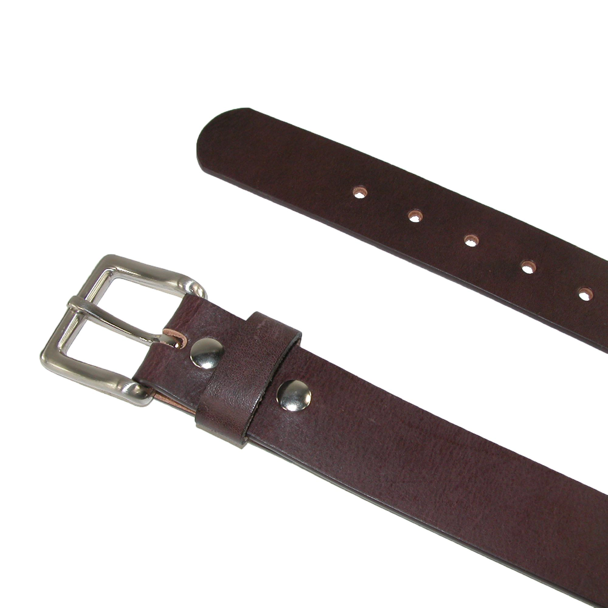 CTM Men's Leather Bridle Belt with Removable Buckle
