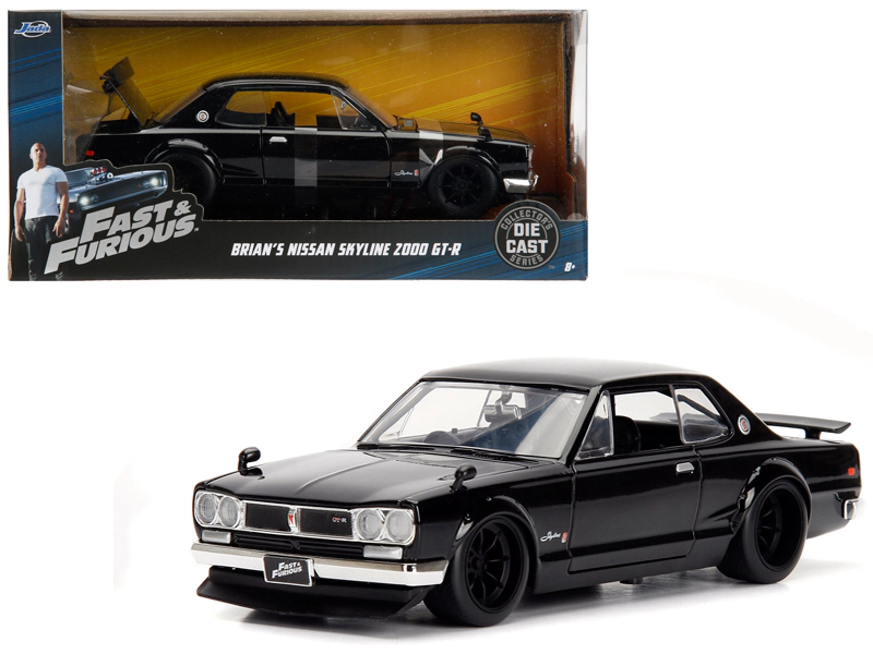 Jada Brian's Nissan Skyline 2000 GT-R RHD (Right Hand Drive) Black "Fast & Furious" Movie 1/24 Diecast Model Car by Jada