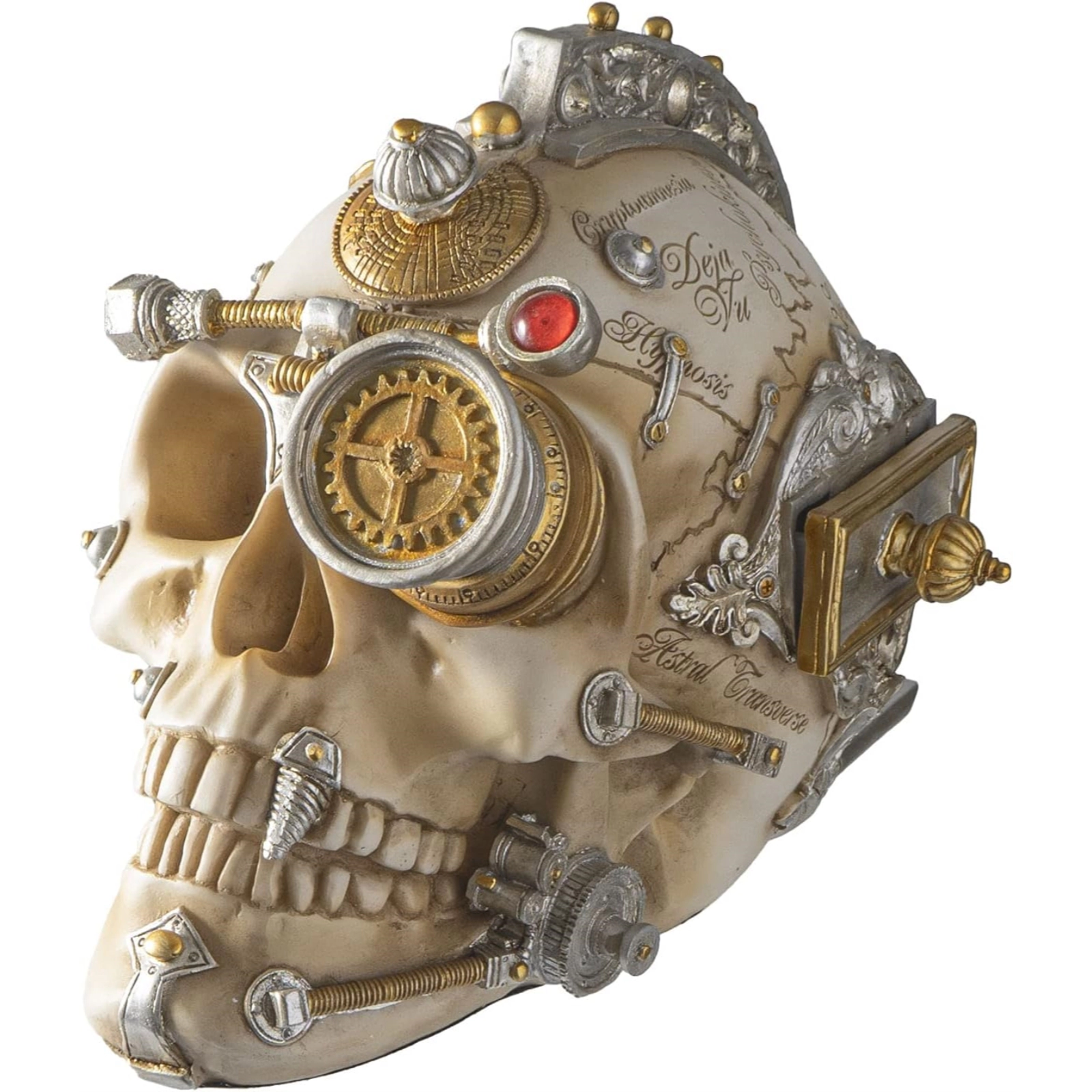 Pacific Giftware Erasmus Darwin's Steampunk Cerebrum Human Skull Figurine 8.9 x 6.1 inch