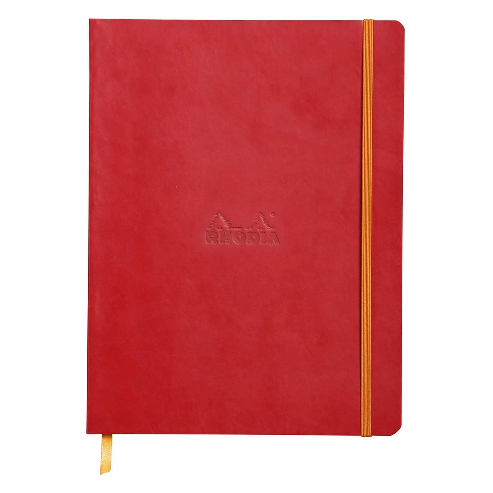 Rhodia Rhodiarama Softcover Notebook - Lined 160 Pages - 9.75 x 7.5 in - Poppy