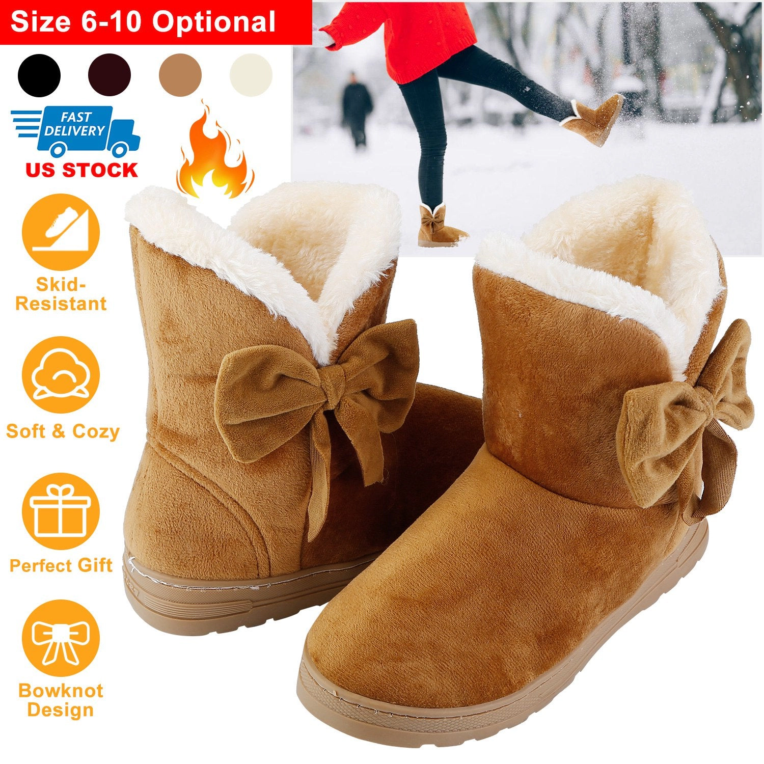 GBruno Plush-Lined Mid-Calf Snow Boots