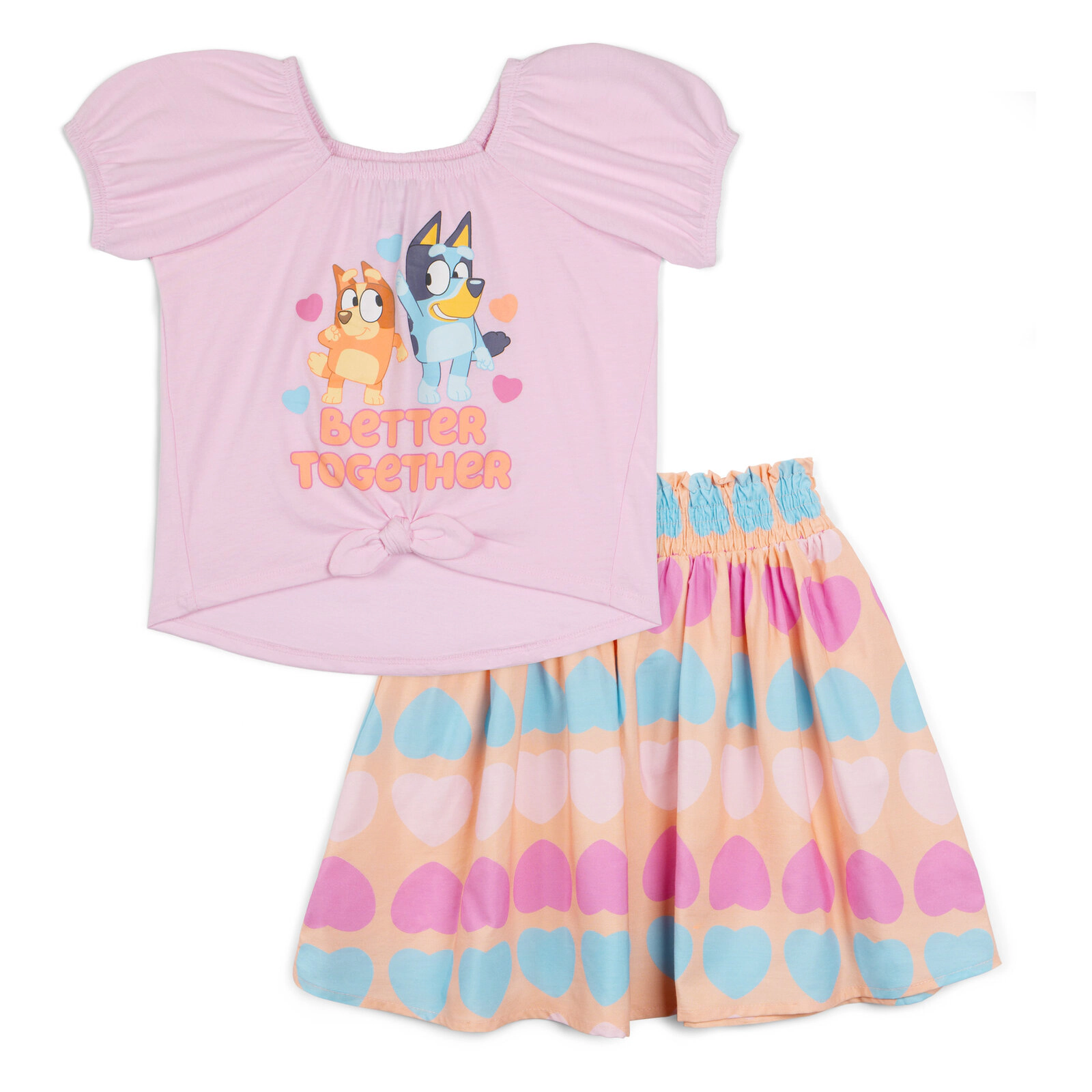 Bluey Girls' 2-Piece T-Shirt and Skirt Set