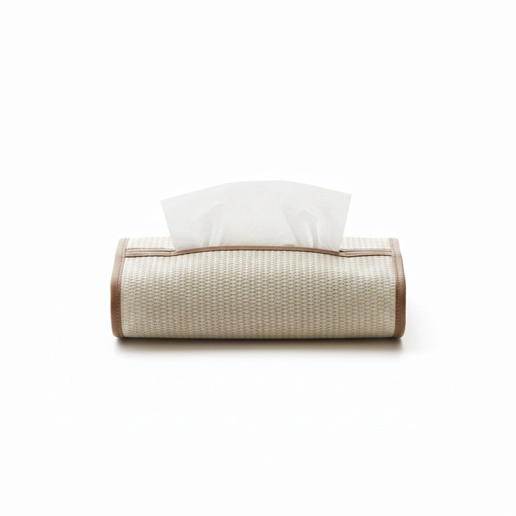 Alilang Women Textured Fabric Tissue Box Cover with Clean Trim Detail