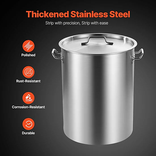 HONGGE Stainless Steel Stockpot Large Cooking Pots Cookware Sauce Pot with Basket Lid and Handle Heavy Duty Commercial