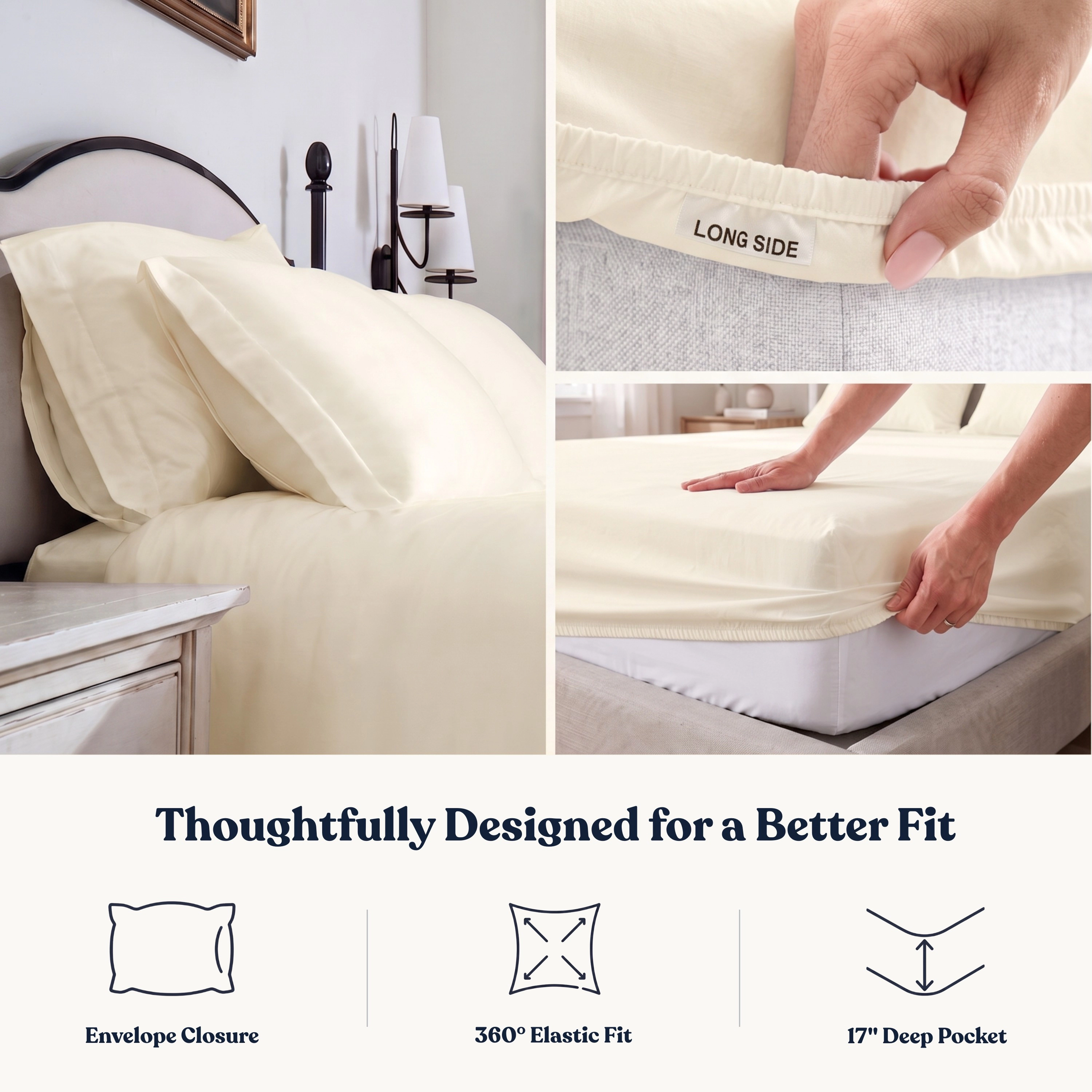 Delara 100% Organic Cotton Percale Bedding Sheet Sets, GOTS Certified, Ultra Soft Smooth & Breathable