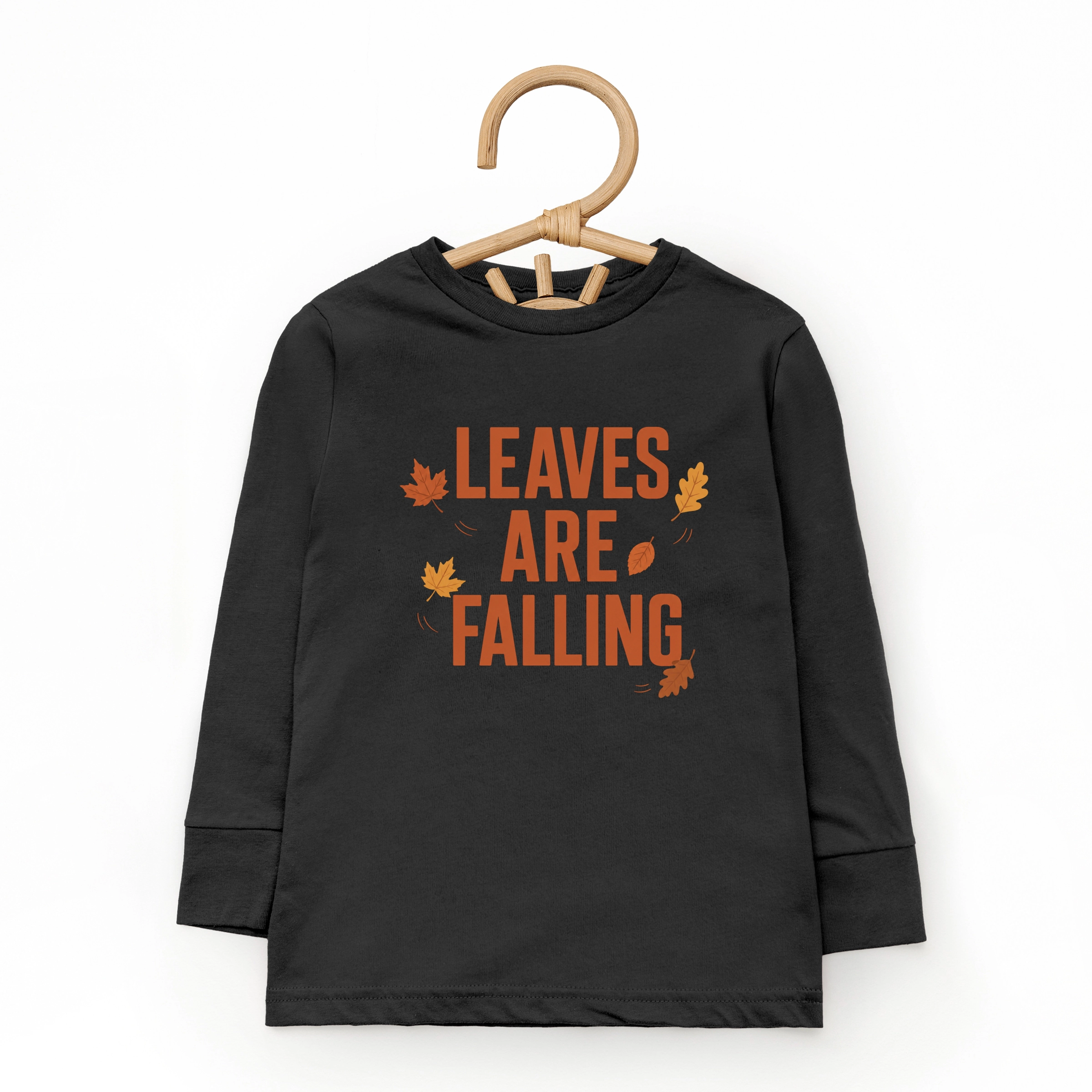 The Juniper Shop - Toddler Long Sleeve Graphic Tee Leaves Are Falling Orange