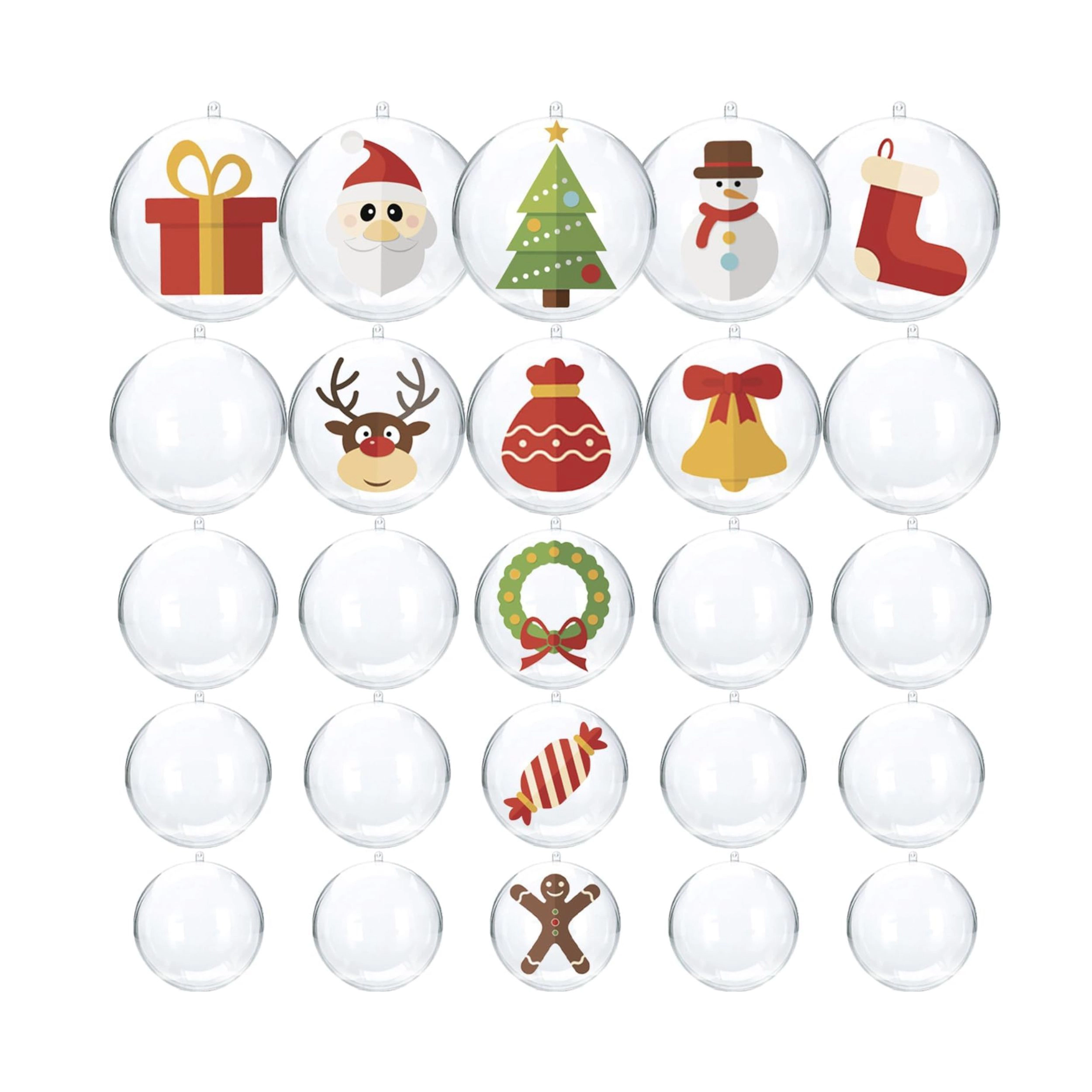 Stock Preferred Pack of 25 Clear Fillable Plastic Christmas Ball Ornaments for Crafts