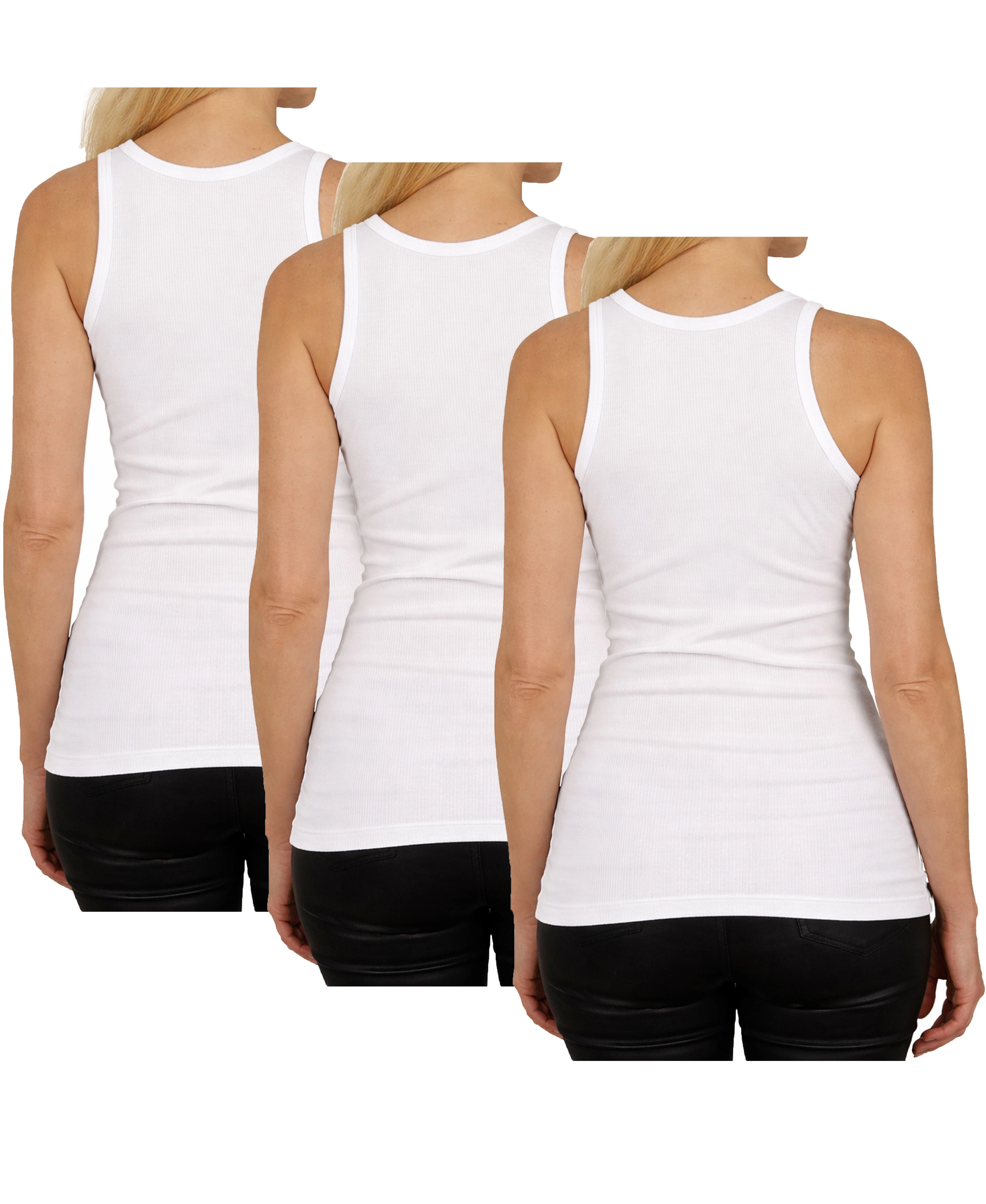 Galaxy By Harvic Women's Loose Fit Ribbed Tank Top-3 Pack
