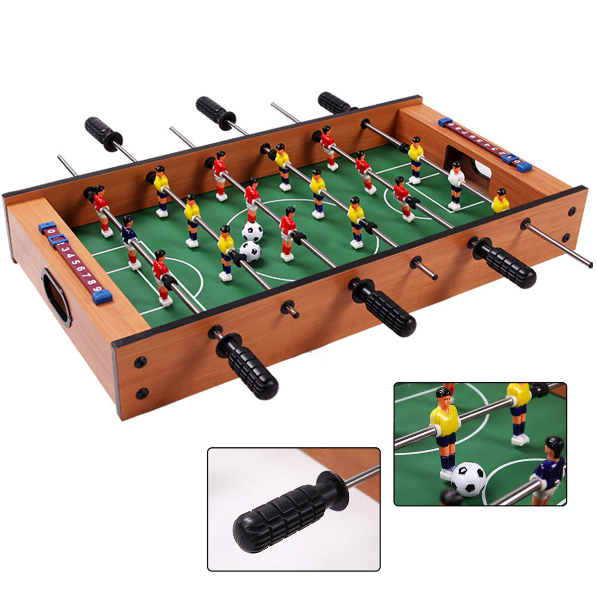 SUGIFT 2-in-1 Rotating Tabletop Air Hockey Foosball Game Table Indoor Outdoor Play Set