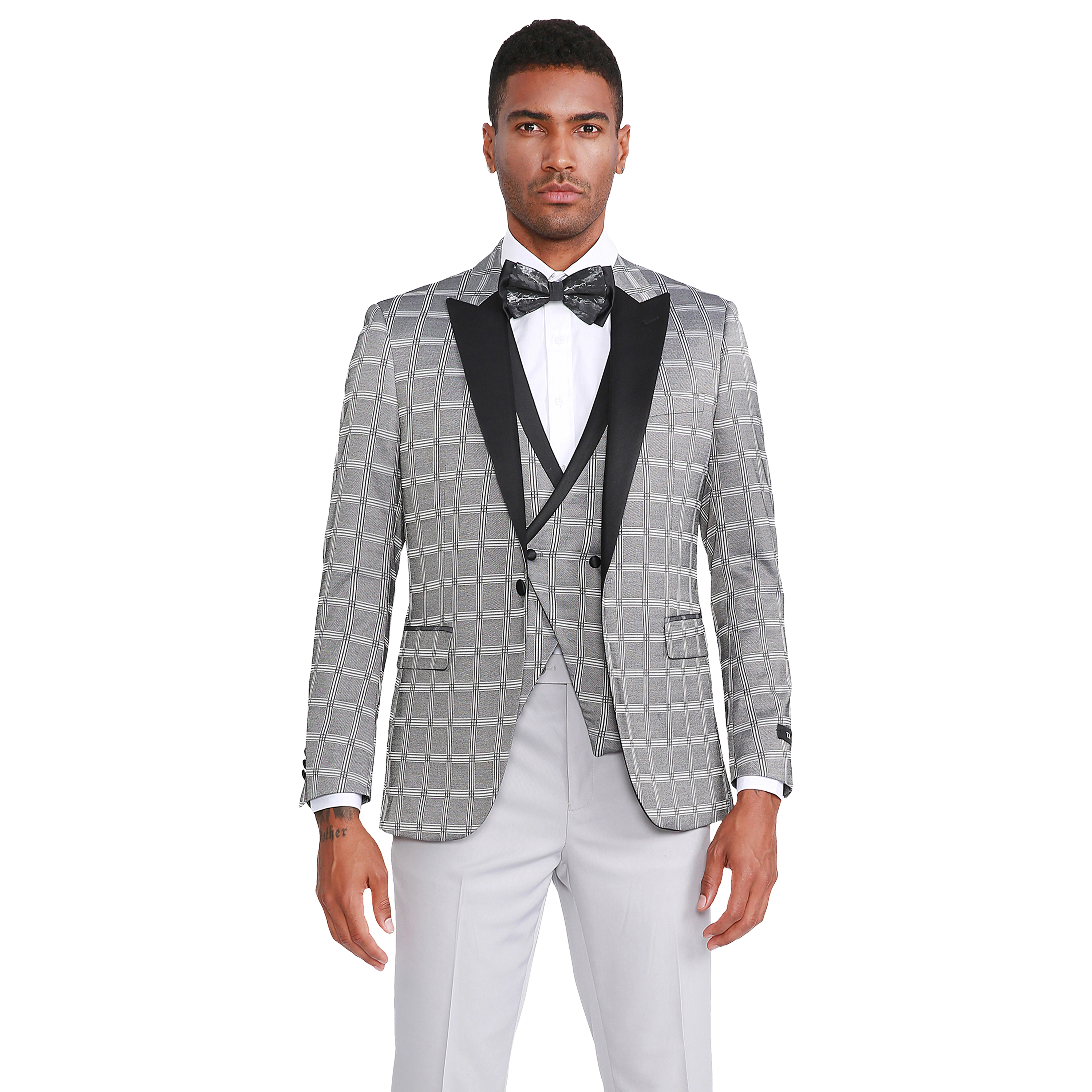 Tazzio Mens Skinny Fit 3pc. Fashion Tuxedo Set