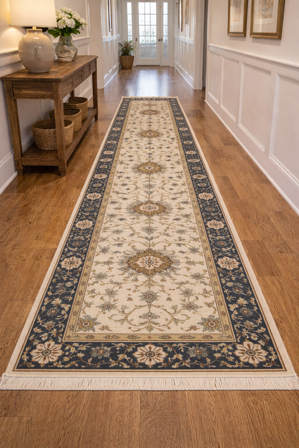 Magic Rugs Cream Floral Osh Chobi 3X13 Peshawar Oriental Runner Rug