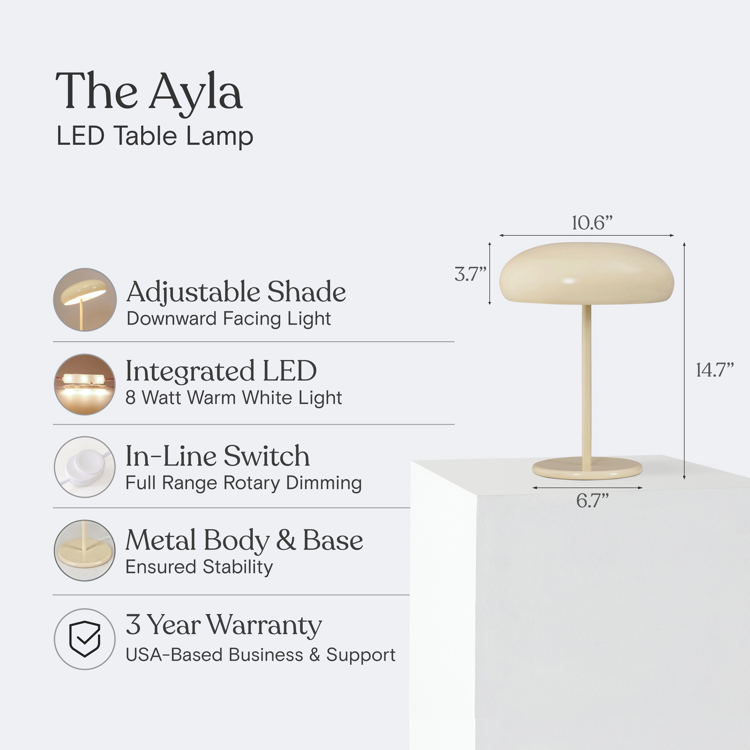 Brightech Ayla Dimmable LED Table Lamp