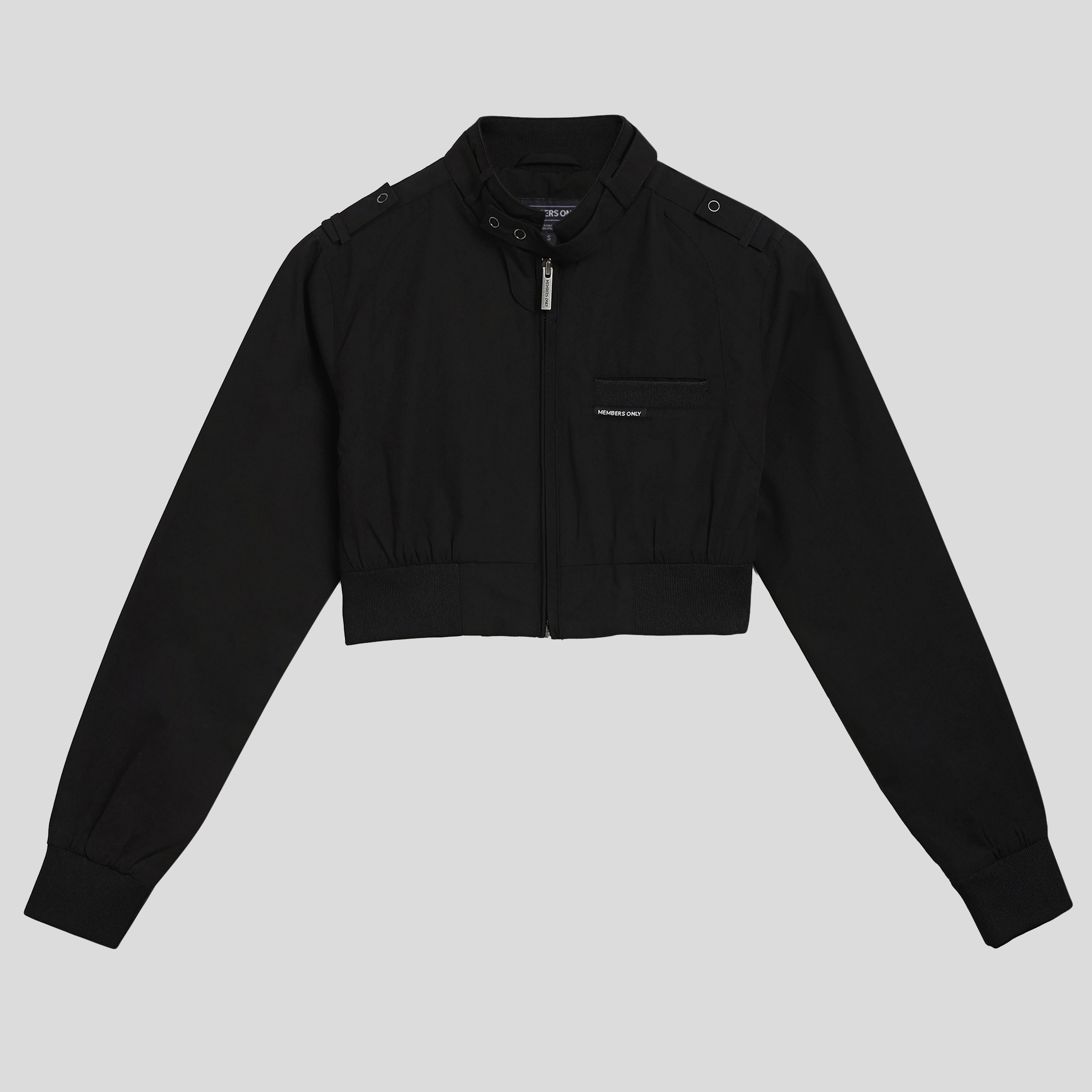 Members Only Women's Mini Cropped Racer Jacket