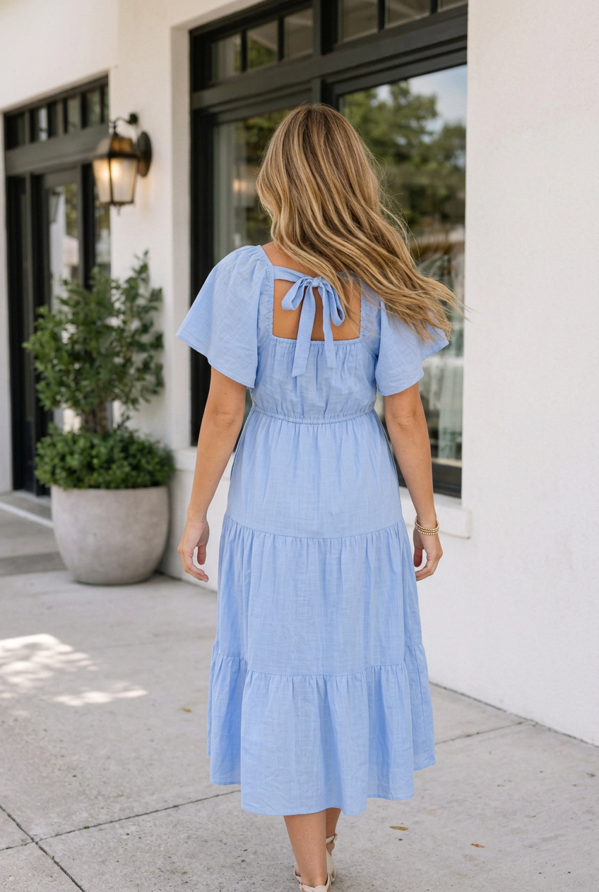 Threaded Pear Women's Calliope Tiered Midi Dress