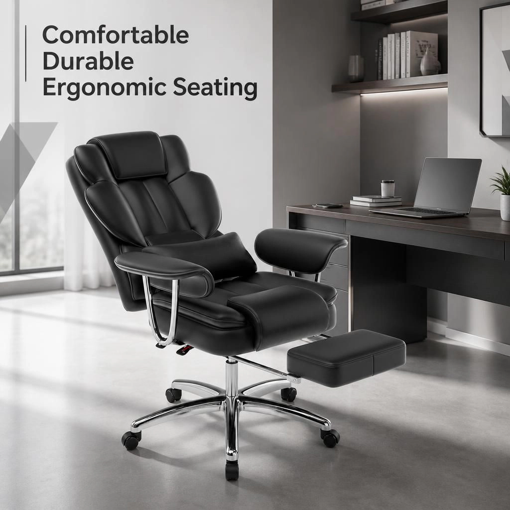 GOODSILO Ergonomic PU Leather Adjustable Office Chair
