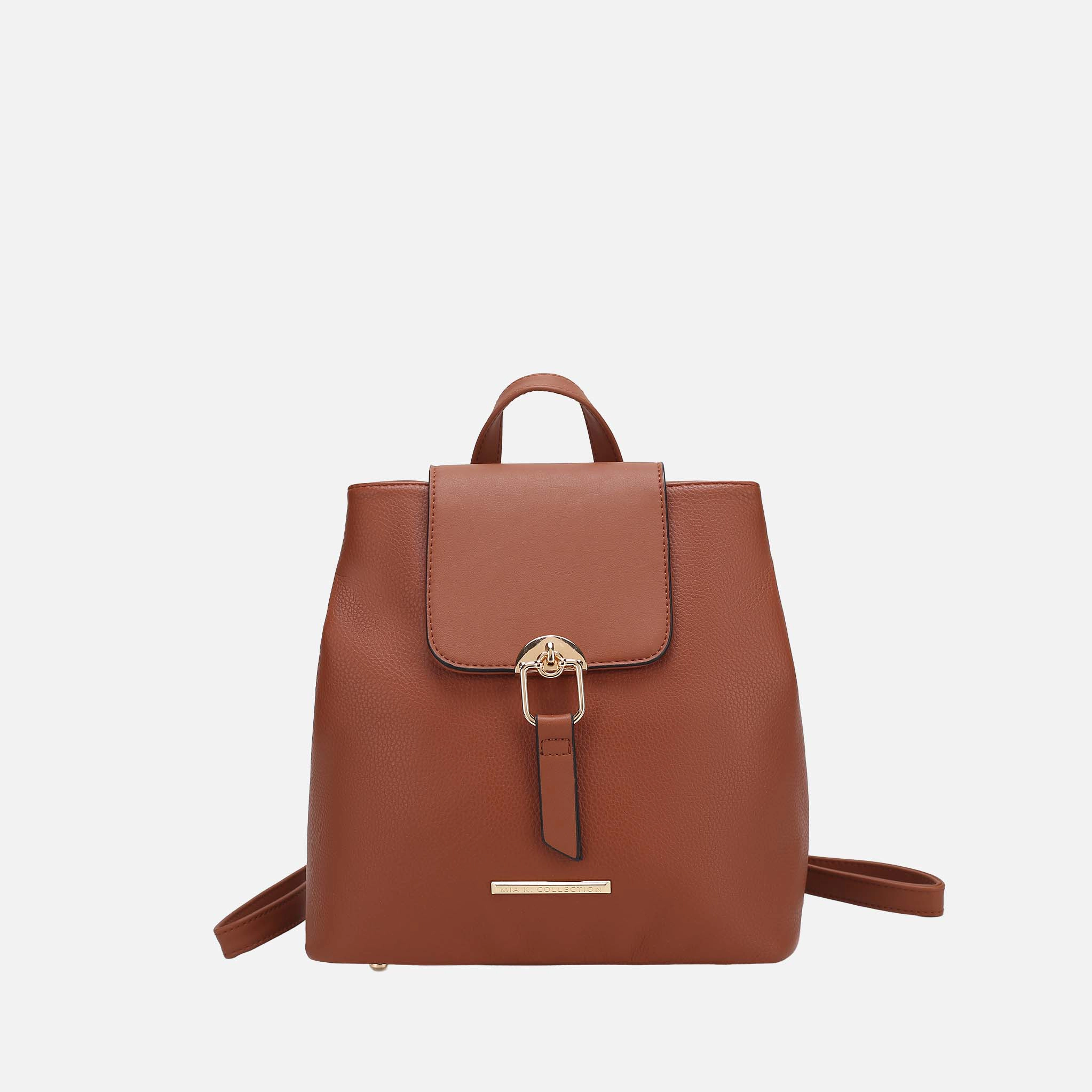 Mia K Collection Ingrid Vegan Leather Convertible Backpack for Women