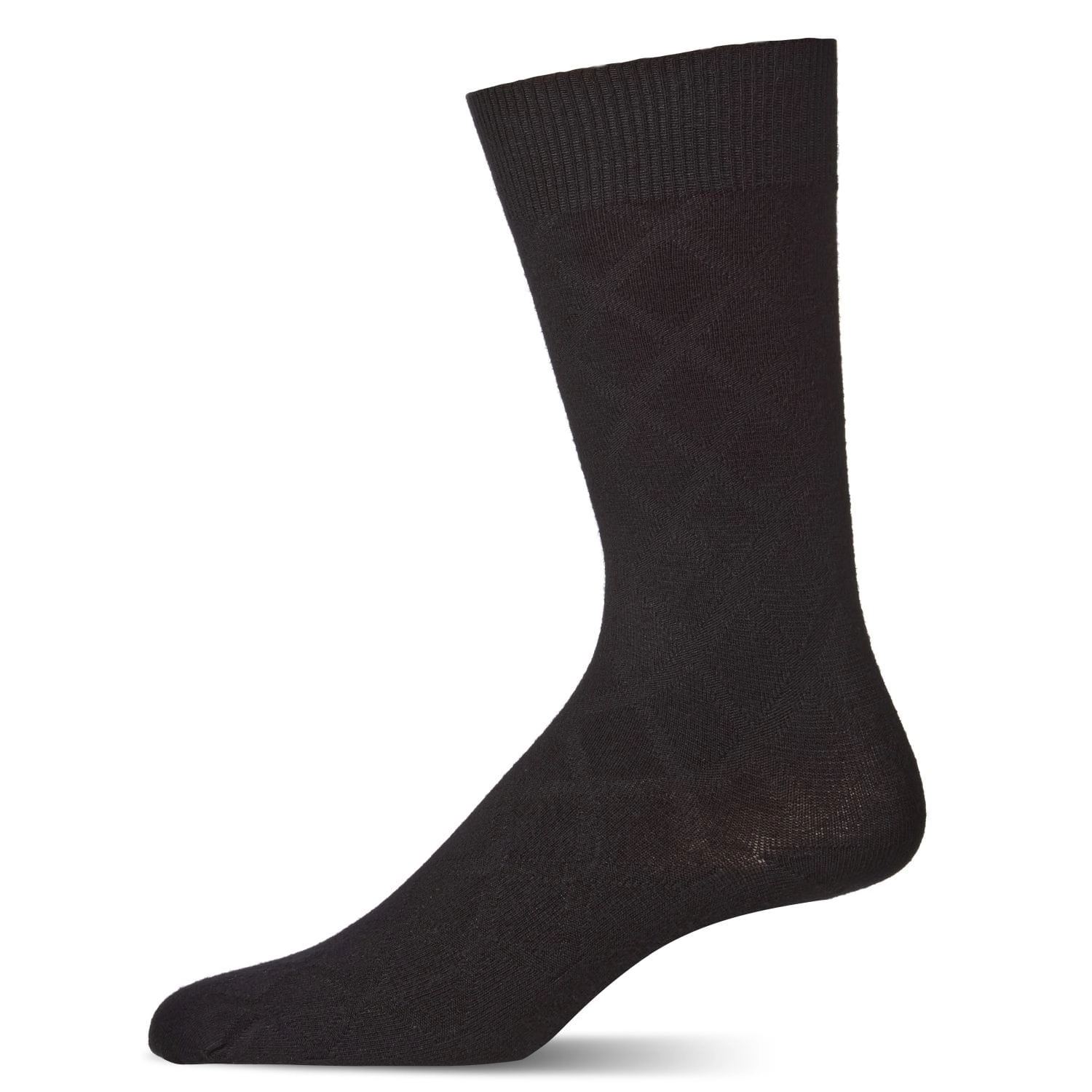 MeMoi Men's Bamboo Blend Solid Diamond Crew Socks