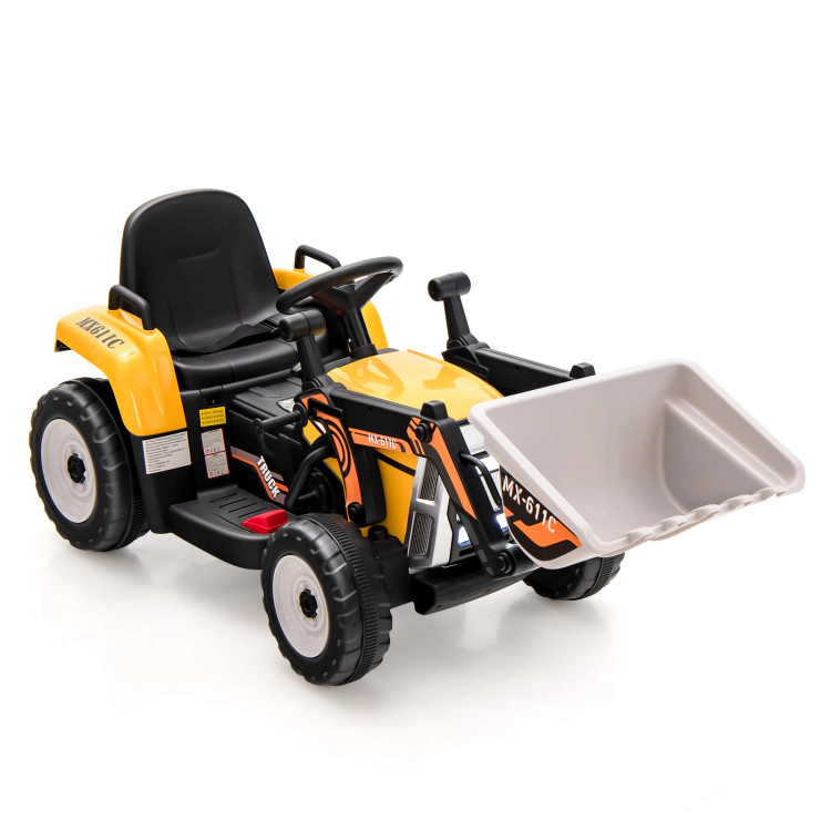Hivvago 12V Battery Powered Kids Ride on Excavator with Adjustable Arm and Bucket