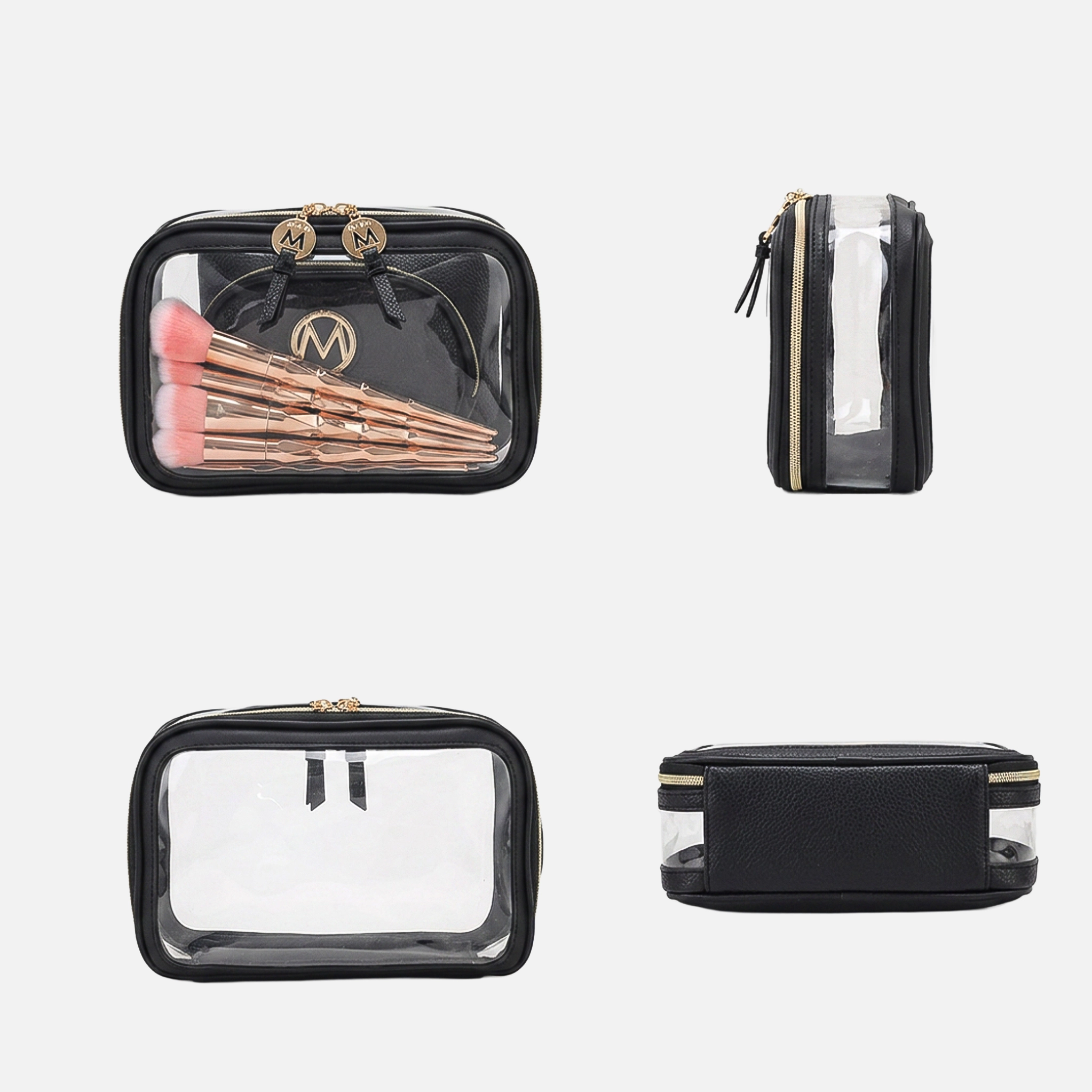 Mia K Collection Laura 10-Piece Vegan Leather Cosmetic Travel Set