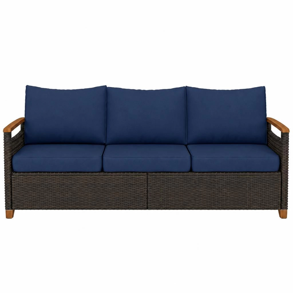 WOW PIONEER Outdoor Wicker Patio Bench