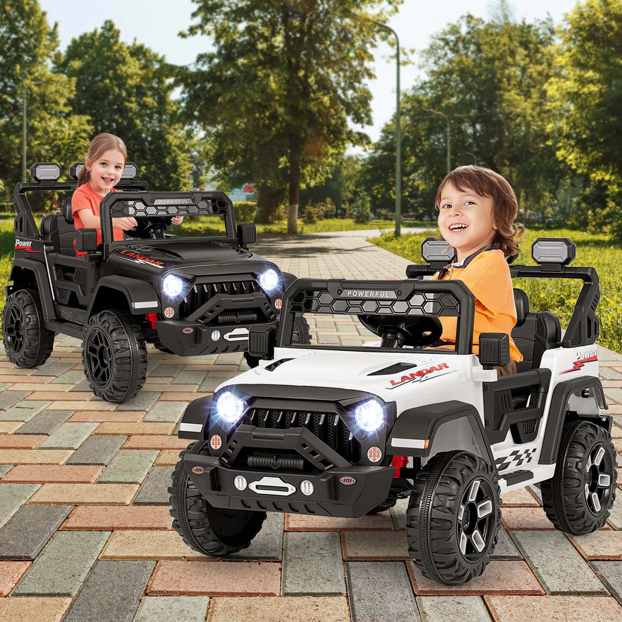 Costway 12V Kids Ride On Truck with 2*12V Motors Spring Suspension & Remote Control
