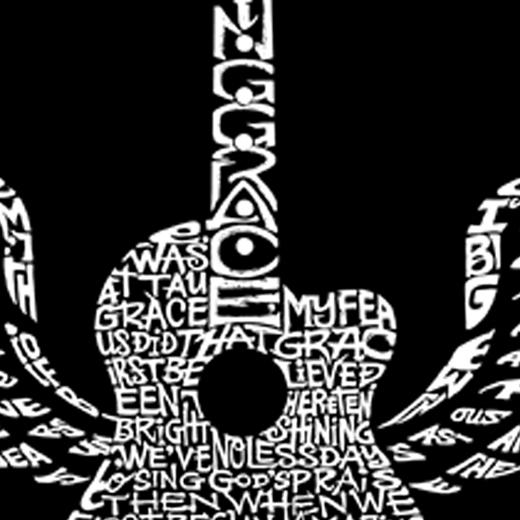 LA Pop Art Amazing Grace - Men's Word Hooded Sweatshirt